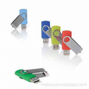 Colorful Swivel USB Flash Drive with One Year Warranty